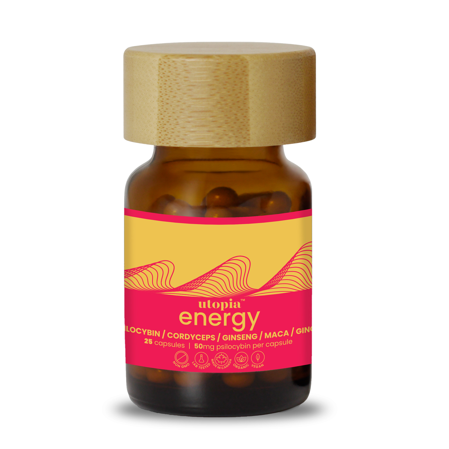 Energy (50mg) psilocybin microdose capsules