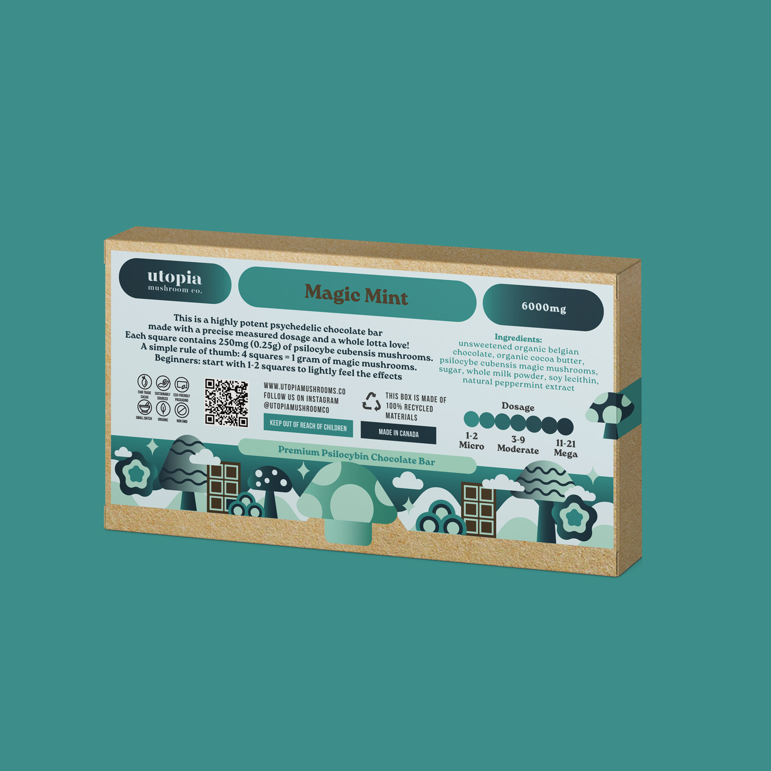 Mint Magic Psilocybin Chocolate Bar (6000mg)