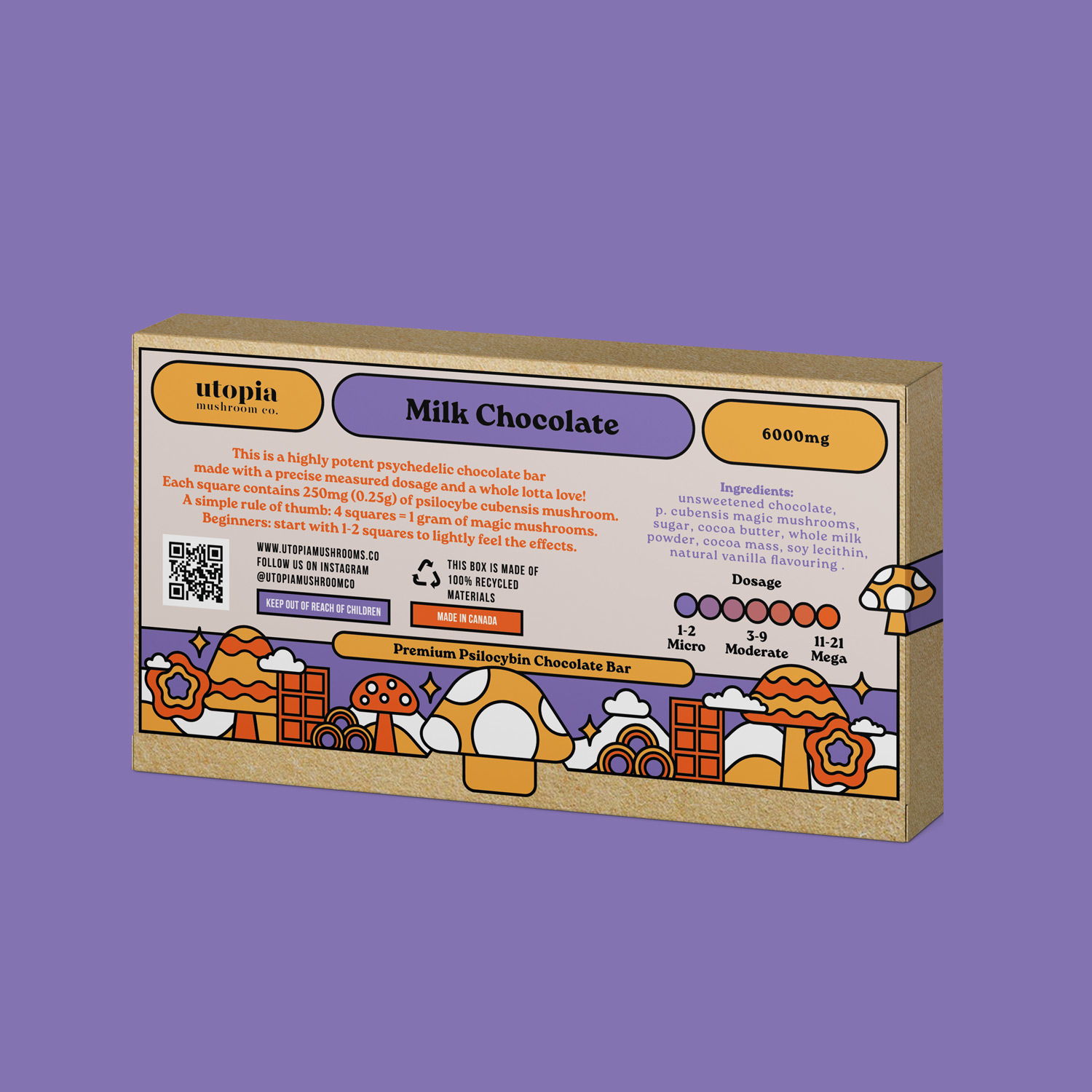 Milk Chocolate Psilocybin Chocolate Bar (6000mg)