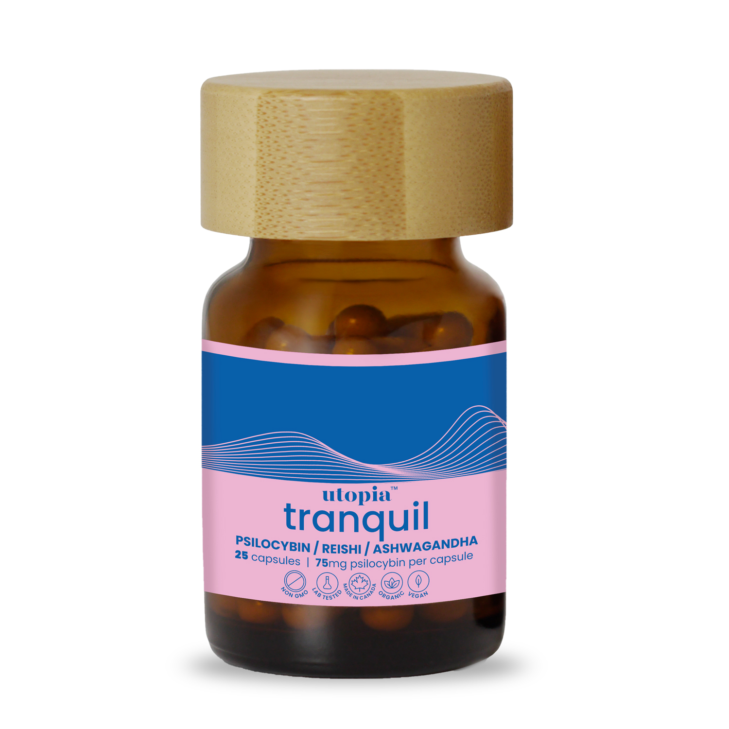 Tranquil (75mg) psilocybin microdose capsules